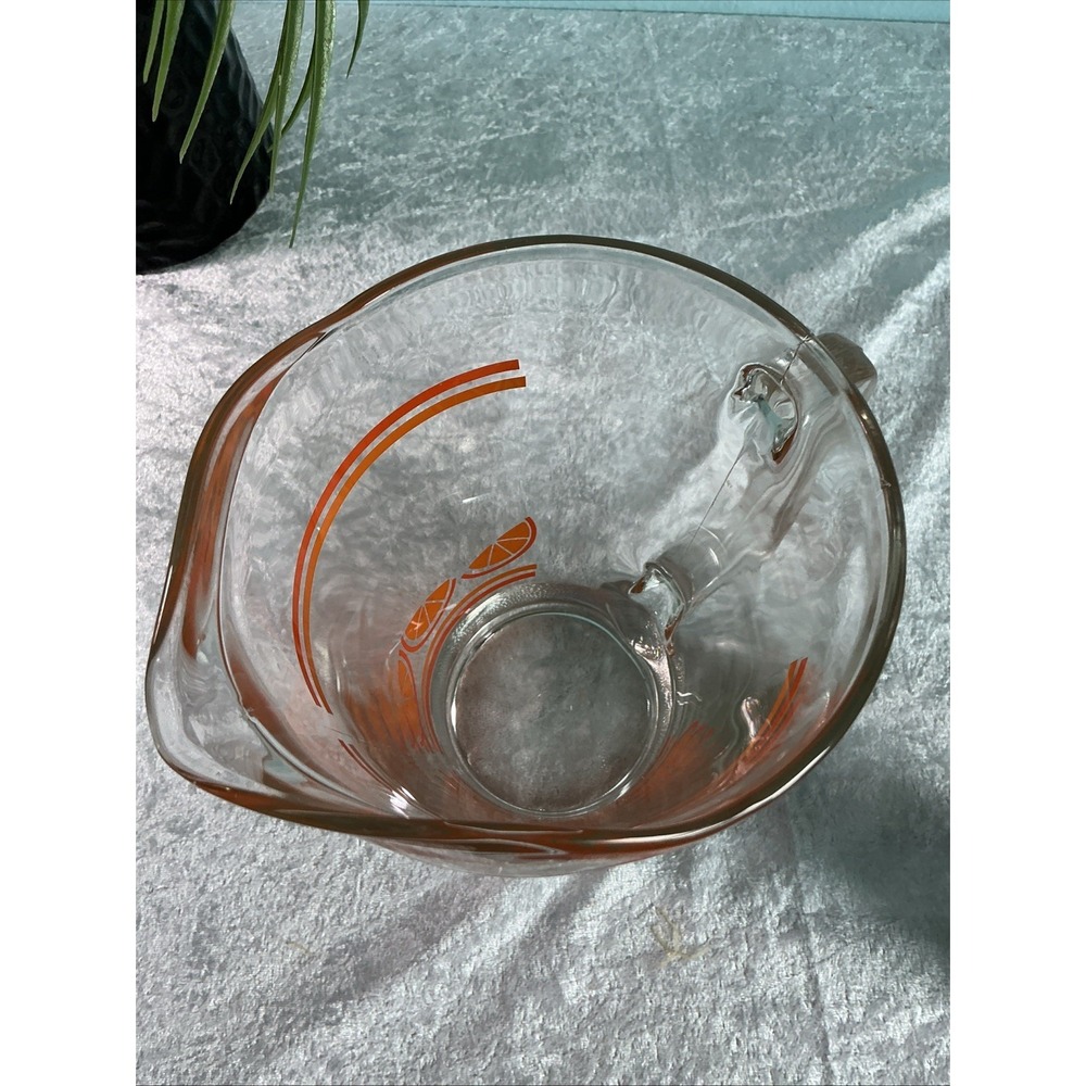 VTG  MCM Libbey Glassware Crisa Pitcher Orange Juice Glass  50's Style Fruit - Picture 6 of 9